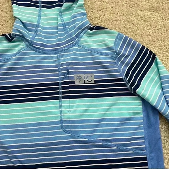 Coolibar Andros Fishing Hoodie Kids Size XL SPF 50+ Outdoor Active Striped. - Picture 14 of 15